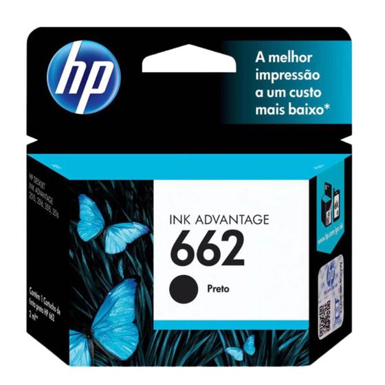 Imagem de Cartucho de Tinta O r i g i n a l   H P  6 6 2 Preto Ink Advantage 1516, 2516, 3516, 4646