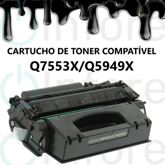 Imagem de Cartucho de Toner Q5949X Q7553X Compatível C/ 1160 1320 1320N 3390 3392