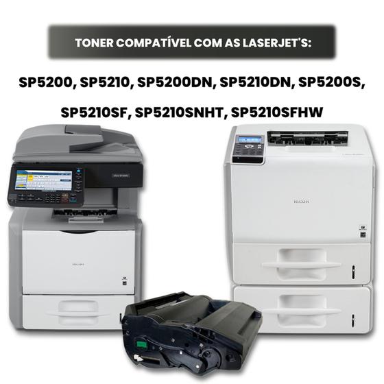 Imagem de Cartucho de toner SP5210 compatível para impressora Ricoh SP5210