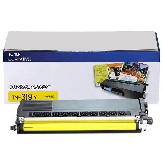 Imagem de Cartucho de Toner TN319 Amarelo compatível para impressora brother DCP-L8400