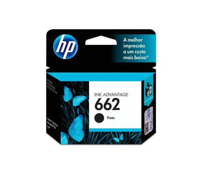 Imagem de Cartucho HP 662 Preto Original (CZ103AB) Para HP DeskJet 2516, 3516, 3546, 2546, 1516, 4646, 2646