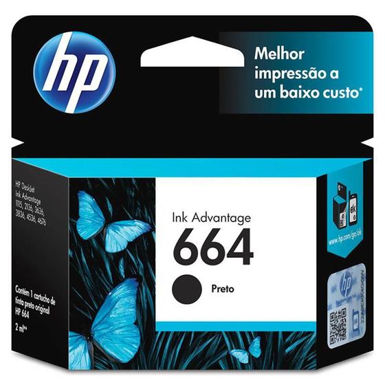 Imagem de Cartucho HP 664 Preto Original (F6V29AB) 22332