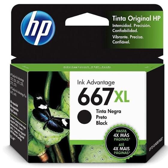 Cartucho HP Original 667XL 667 XL 3YM81AB P/ 6476 2776 2376 Preto Menor preço em Cartucho HP Original 667XL 667 XL 3YM81AB P/ 6476 2776 2376 Preto