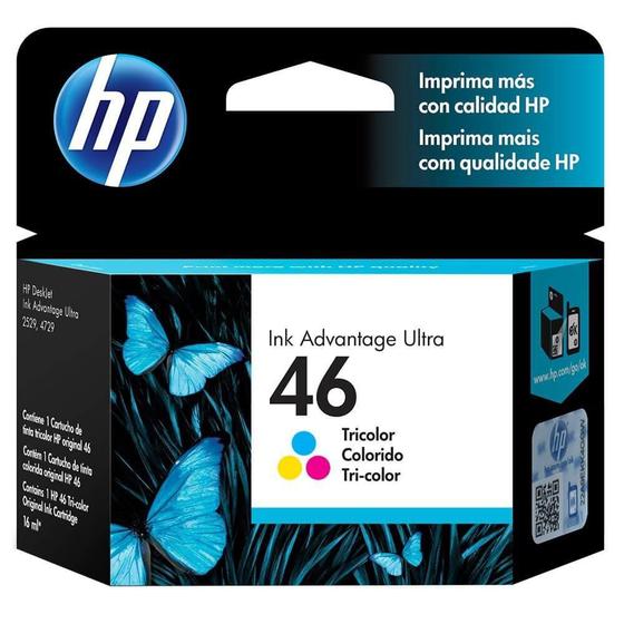 Imagem de Cartucho Original HP  46 CZ638AL Color Ultra Ink