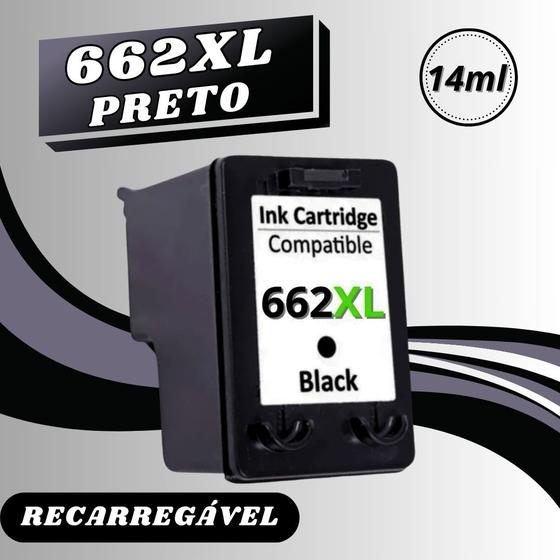 Imagem de Cartucho Para HP 662 XL Preto 14ml Recarregável