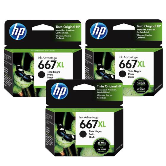 Cartucho Tinta Original Hp 667xl Preto Deskjet 1275 2374 2375 2376 Menor preço em Cartucho Tinta Original Hp 667xl Preto Deskjet 1275 2374 2375 2376