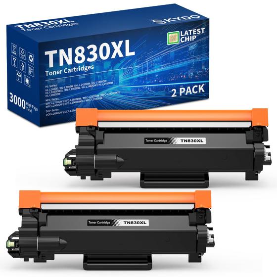 Imagem de Cartuchos de Toner Skydo TN830XL Preto (2 Unidades) - Alto Rendimento