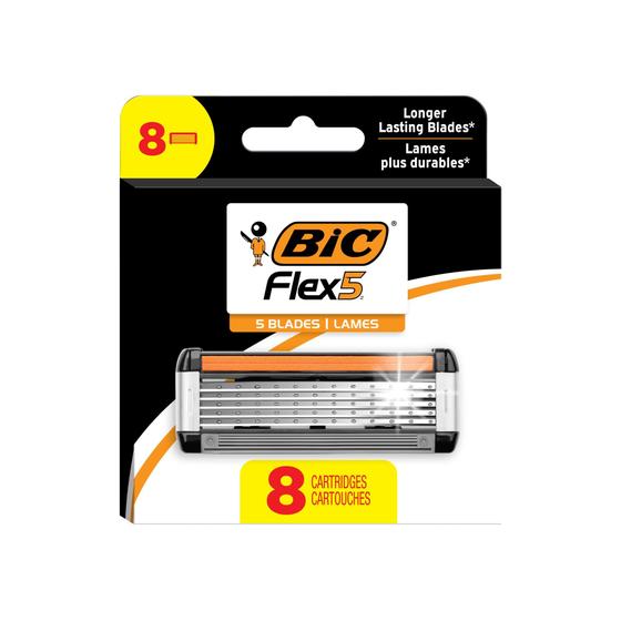 Imagem de Cartuchos Razor BIC Flex 5 recarregáveis para homens (8 recargas)