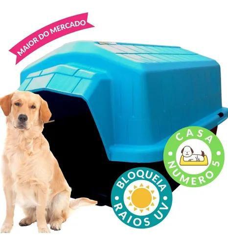 Imagem de Casa 5 casinha de cachorro grande porte alvorada superinjet desmontavel resistente confortavel-azul
