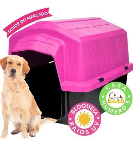Imagem de Casa 5 casinha de cachorro grande porte alvorada superinjet desmontavel resistente confortavel-rosa