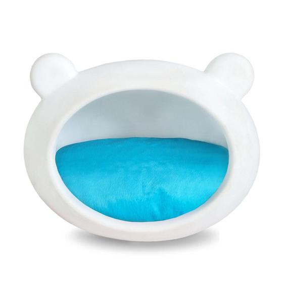 Imagem de Casa Cama Cachorro Gato Com Almofada Dupla Face ul/Bege P