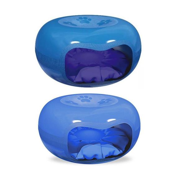 Imagem de Casa cama para Gato Formato de Donuts rosquinha  Azul MECPET