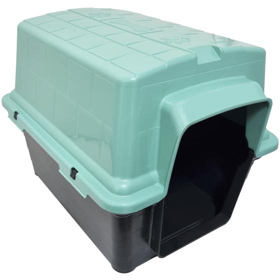 Imagem de Casa Casinha Cachorro Cães Plástico Raças Porte Pequeno 2 Em 1 N2 Verde Furacão Pet