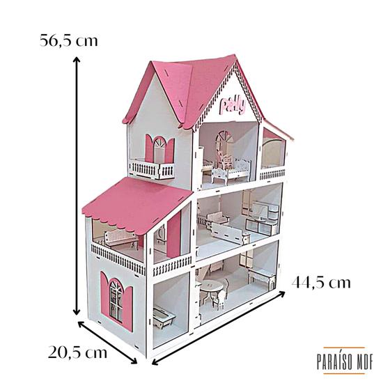 Casa Casinha De Boneca Brinquedo Em MDf + Móveis Envio Rápido Menor preço em Casa Casinha De Boneca Brinquedo Em MDf + Móveis Envio Rápido