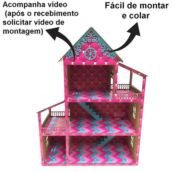 Imagem de Casa Casinha De Boneca Mdf Adesivada Lol Infantil Decoração