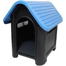 Casa Casinha de Cachorro n.3 MECPET Média Desmontável Azul com Base Preto Menor preço em Casa Casinha de Cachorro n.3 MECPET Média Desmontável Azul com Base Preto