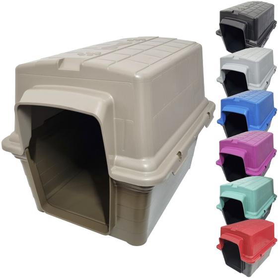 Imagem de Casa Casinha para Cachorro Cães Gatos Plástico Raças Porte Pequeno 2 em 1 N1 Marrom Furacão Pet