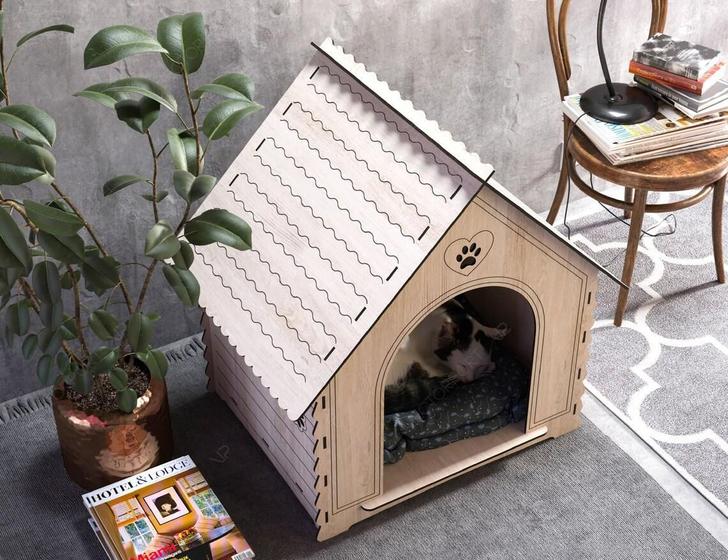 Casa Casinha Para Gato Ou Cachorro Em Mdf Cru Menor preço em Casa Casinha Para Gato Ou Cachorro Em Mdf Cru