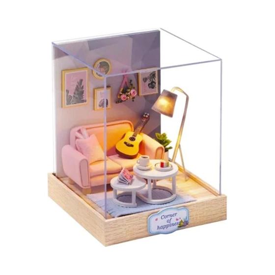 Imagem de Casa de Boneca de Madeira em Miniatura 3D DIY - Kit de Quebra-Cabeça para Montar
