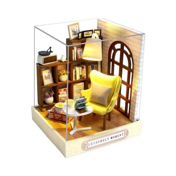 Imagem de Casa de Boneca de Madeira em Miniatura 3D DIY - Kit de Quebra-Cabeça para Montar