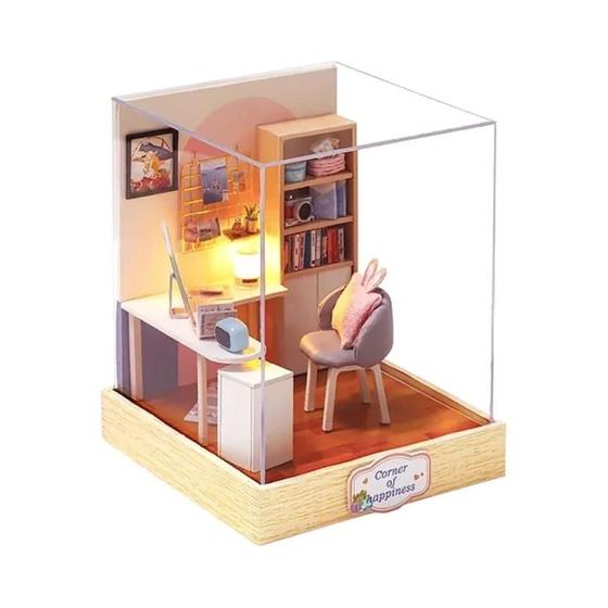 Imagem de Casa de Boneca de Madeira em Miniatura 3D DIY - Kit de Quebra-Cabeça para Montar