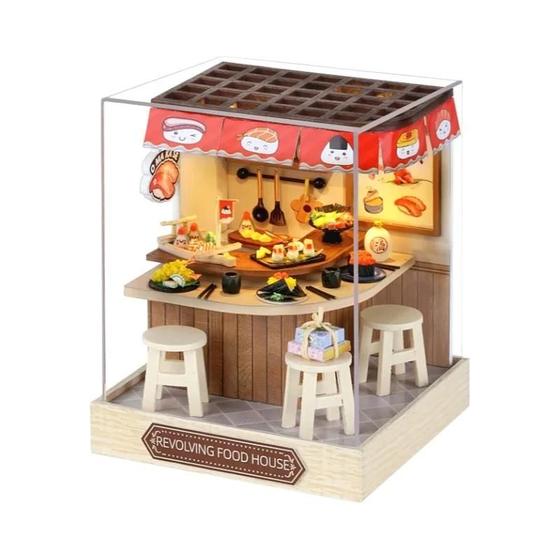 Imagem de Casa de Boneca de Madeira em Miniatura 3D DIY - Kit de Quebra-Cabeça para Montar
