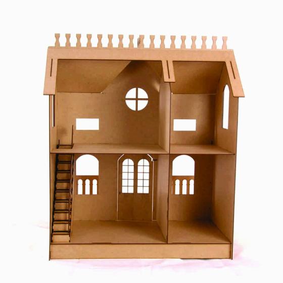 Imagem de Casa De Bonecas Darama Em MDF Modelo Lian Natural 55X75X85Cm