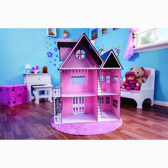 Casa Para Boneca Barbie Desmontada 129x88x42,5 Mdf Madeira