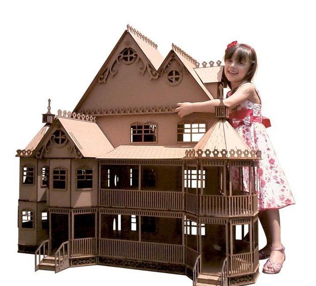 Casa de Bonecas Escala Polly Mansão Ashley Natural - Darama Menor preço em Casa de Bonecas Escala Polly Mansão Ashley Natural - Darama