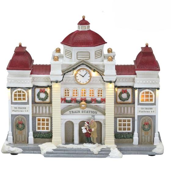 Imagem de Casa natalina musical com bonecos e luz de led 26cm