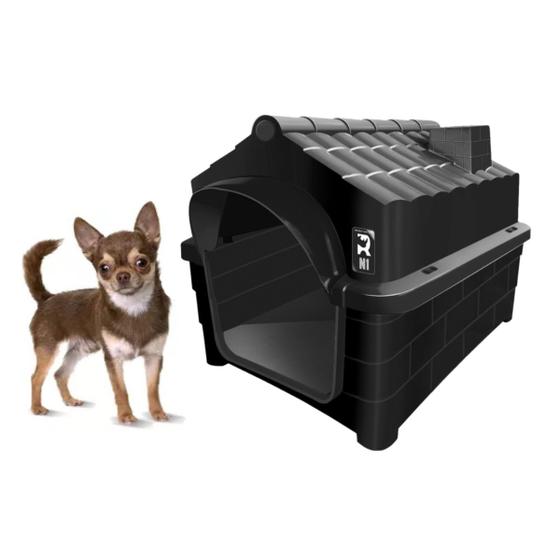 Imagem de Casa Para Canino Felino Filhote e Pequeno Proteção UV Preto