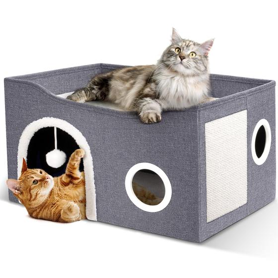 Imagem de Casa para Gatos Heeyoo - Caverna Grande com Arranhador para Gatos de Interior