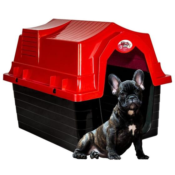 Imagem de Casa Pet N3 Casinha Cães Cachorros Gatos De Plástico Vermelha