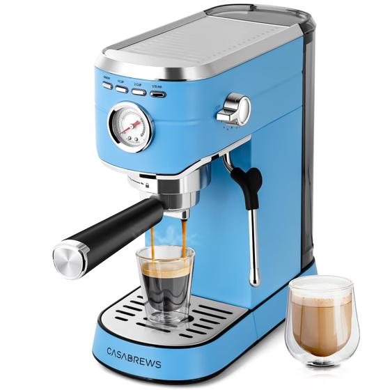 Imagem de CASABREWS Máquina de Espresso 20 Bar com Vaporizador de Leite (Azul Bebê)