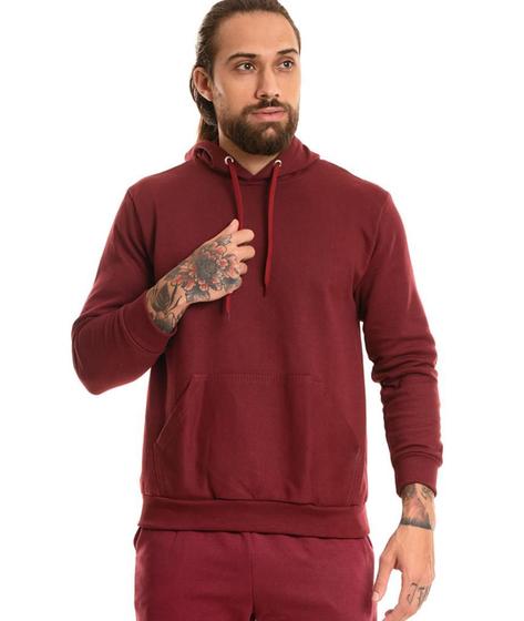 Imagem de Casaco Blusa De Frio Liso Barato Masculino Moletom Com Capuz