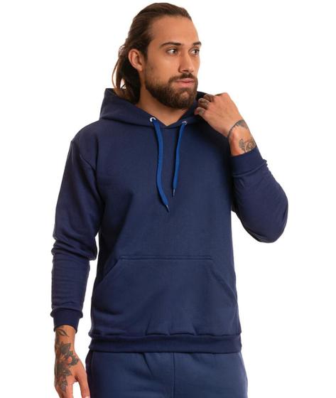 Imagem de Casaco Blusa De Frio Liso Barato Masculino Moletom Com Capuz