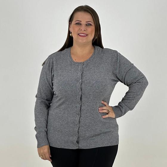 Imagem de Casaco City Lady Cardigan Lã Plus Size com Botão Feminino