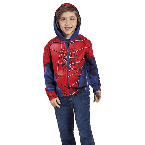 Imagem de Casaco Com Capuz Spiderman Agasalho Linha Infantil Criança