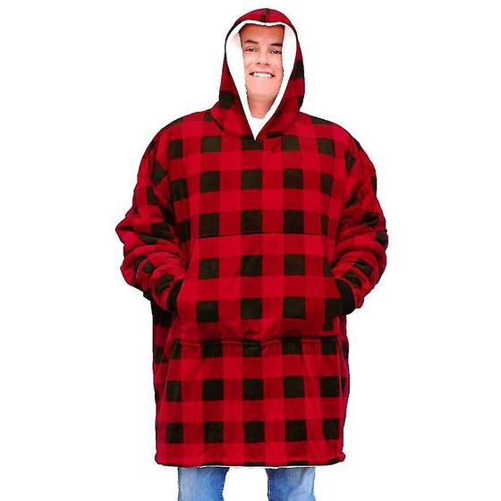 Imagem de Casaco de Lã Oversize Wokex com Capuz - Estampa Lazy - Acabamento Quente