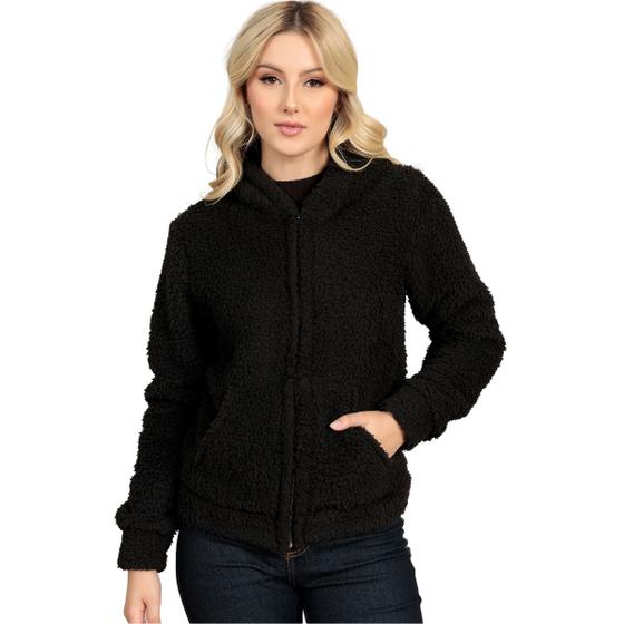 Imagem de Casaco Feminino Inverno Blusa De Frio Teddy Pelúcia Cores