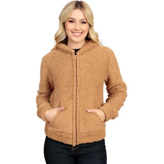 Imagem de Casaco Feminino Inverno Blusa De Frio Teddy Pelúcia Cores