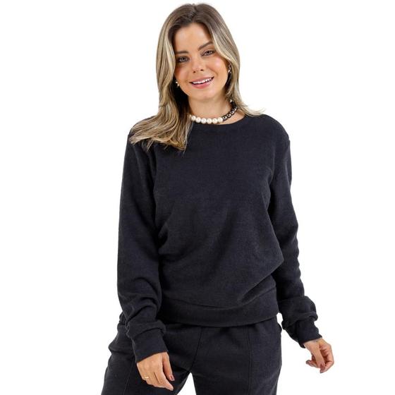 Imagem de Casaco Feminino Plush Apeluciado Quente Slim Oversized Básic e Casual 10724A