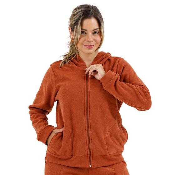 Imagem de Casaco Feminino Plush Bouclê Peluciado Moda Inverno Slim 10624A