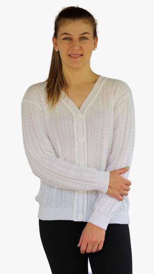 Imagem de Casaco Feminino Tricô de Lã Cardigan com Botões G Tamanho Único