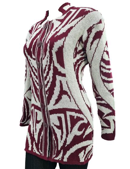 Imagem de Casaco Feminino Tricot Jacquard Tribal - Katlen Tricot