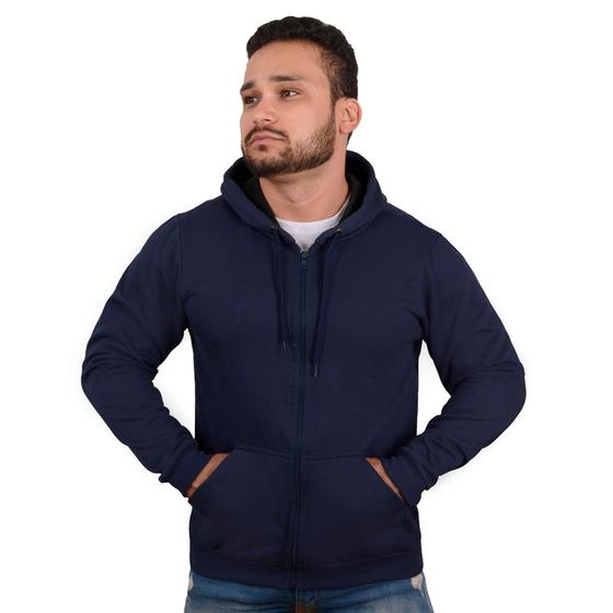 Imagem de Casaco Moletom Blusa De Frio Masculino Roupa Com Ziper