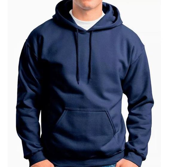 Imagem de Casaco Moletom liso Masculino e Feminino blusa de frio Canguru -M003