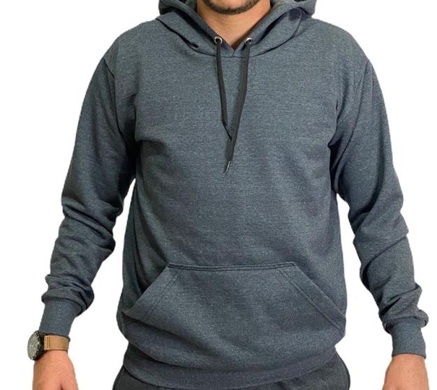 Imagem de Casaco Moletom liso Masculino e Feminino blusa de frio Canguru -M003