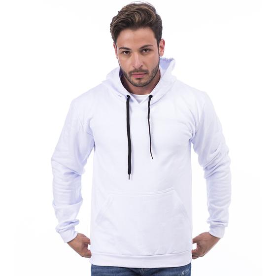 Imagem de Casaco Moletom liso Masculino e Feminino blusa de frio Canguru -M004