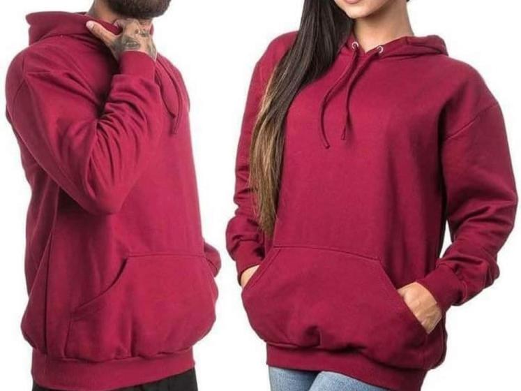 Imagem de Casaco Moletom liso Masculino e Feminino blusa de frio Canguru -M004